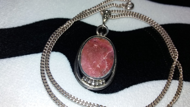 Vintage Hopea kaulakoru Rubiini kivi ruby Stone riipus 925