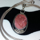Vintage Hopea kaulakoru Rubiini kivi ruby Stone riipus 925 - pikkukuva 1