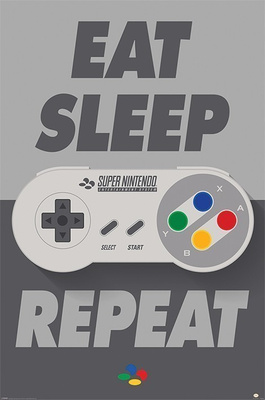 NINTENDO SNES CONTROLLER POSTER	(66 190)	91 x 61cm, juliste