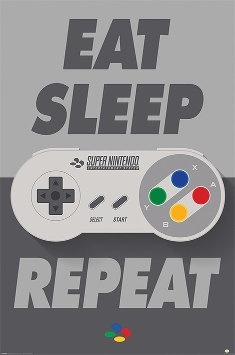 NINTENDO SNES CONTROLLER POSTER	(66 190)	91 x 61cm, juliste