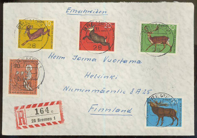 BRD Mi 511-4 R-kirje Suomeen