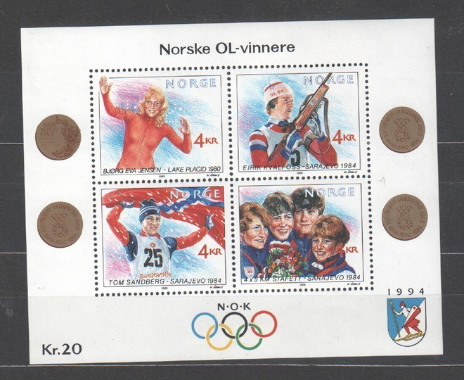 Norja 1989 Olympiavoittajia blokki.