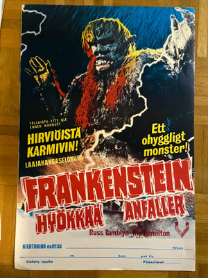 Vanha elokuvajuliste: Frankenstein hyökkää