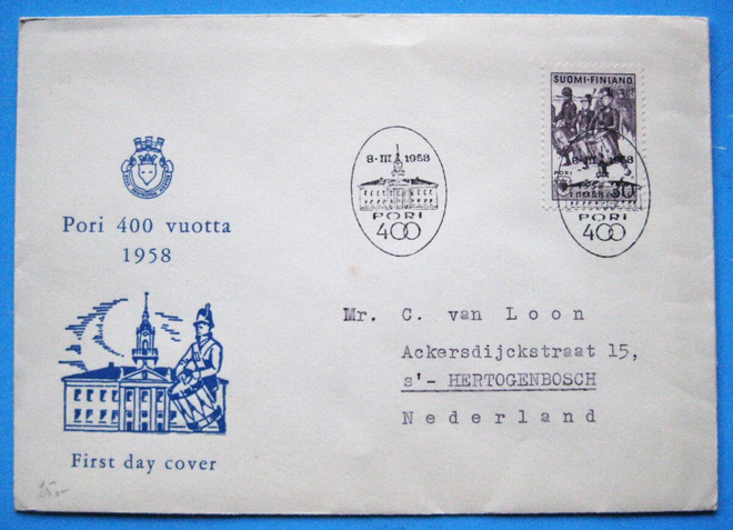 FDC-Pori 400 vuotta 8.3.1958 (100)