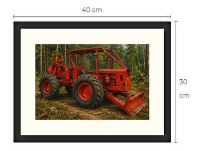 Uusi Metsäkone traktori art print 30 cm x 40 cm