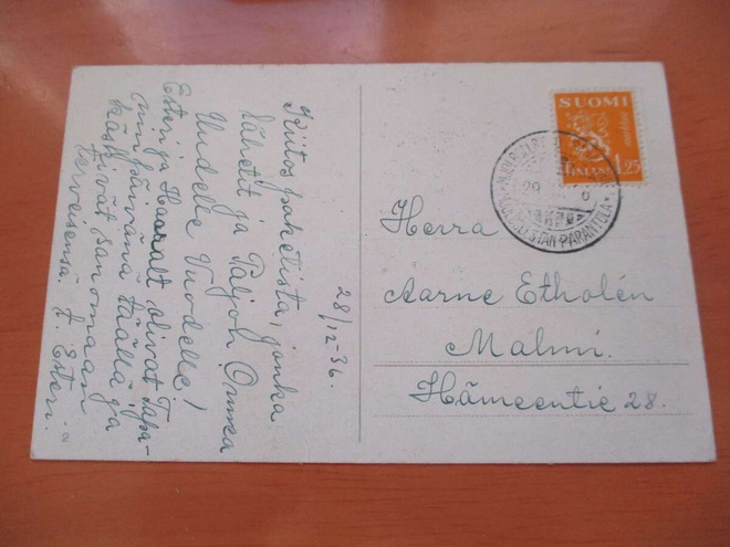 1936 Mjölbollstan Parantola kortti Malmille