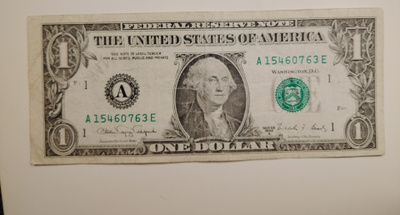 USA 1 Dollari, series 1988 A, A=Boston, käytetty