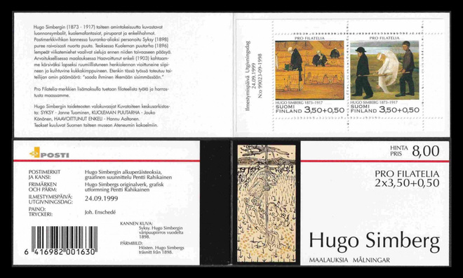 1486-7V46 ** Pro Filatelia Hugo Simberg (1999)