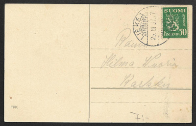 Postilähetys - Yl.m. 0,50mk 1932 (LAPE 176) Lieksa 25.3.1937