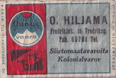 Helsinki, O. Hiljama . Ounasvaara, Fredrikink. 16  s4/2