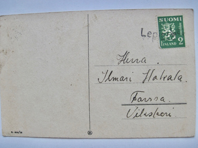 VANHA Postikortti Lepistö Rivileima Forssa 1940-l