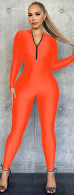 CATSUIT poltettu oranssi sexy koko M elastinen uusi!