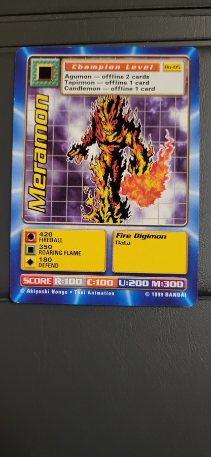 1999 BANDAI Digimon - Meramon Non Holo card Bo-05
