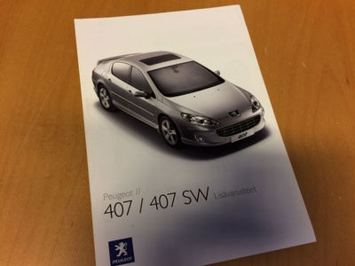 Myyntiesite - Peugeot 407/407 SW lisävarusteet - 4/2008