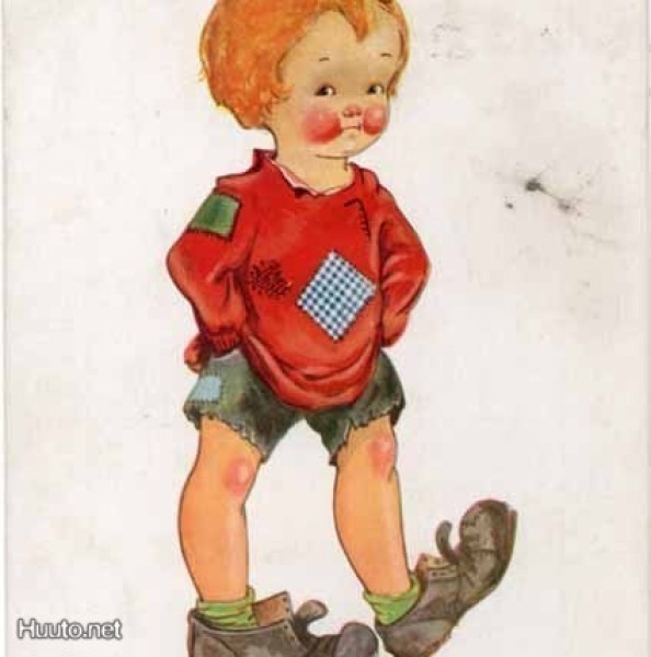 HUUMORI / Olisinpa kengissäsi - poika ja kenkärajat. 1930-l.