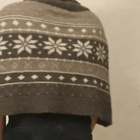 Uusi ruskea/beige/valkoinen kuviollinen poncho - pikkukuva 5