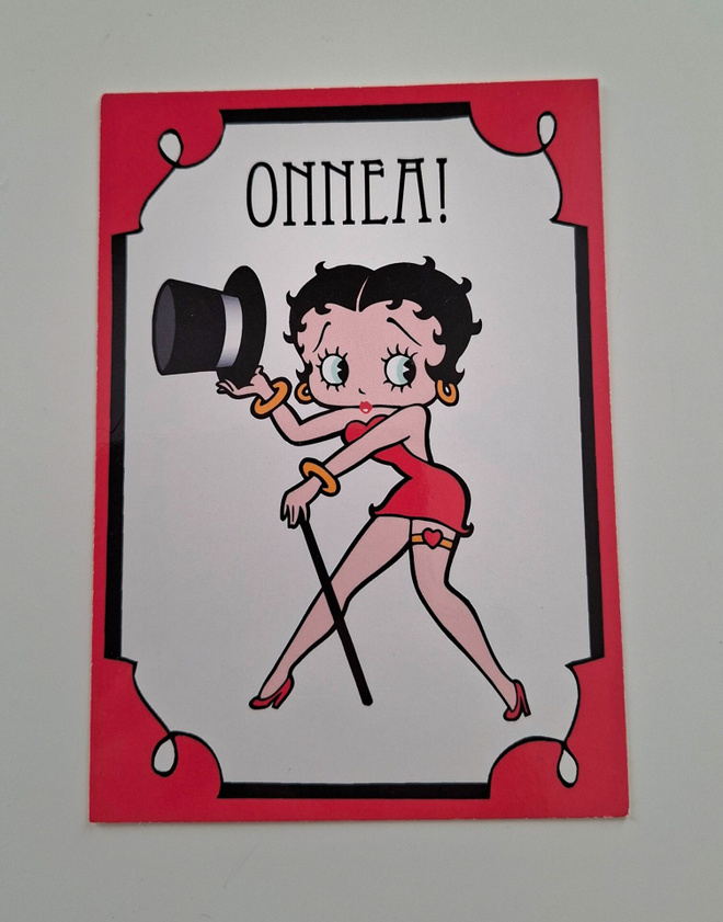 "BETTY BOOB"-KARTO-KULKEMATON POSTIKORTTI