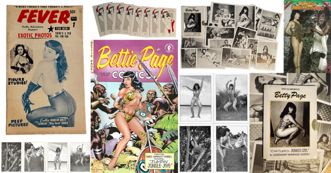 BETTY PAGE paketti PINUP burlesk BONDAGE erotica BUNNY YAGER