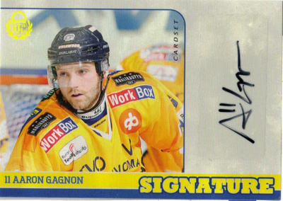 2014-15 Cardset AARON GAGNON Lukko Signature