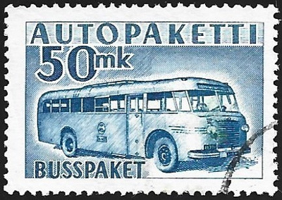 1954 AP 8 sininen 50 mk  leimattu LaPe AP 8 b