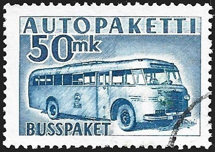 1954 AP 8 sininen 50 mk  leimattu LaPe AP 8 b