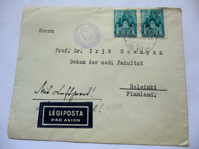 1941 Unkari sens lentopostikuori Hkiin