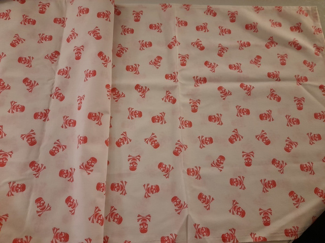 pinkki pääkallo verhokappa 48x260cm