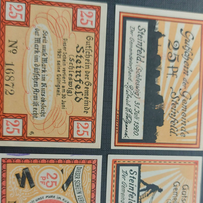 Saksa Steinfeld 4 seteliä 1921