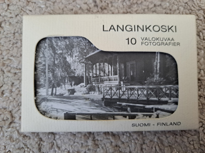 Vintage-henkinen Langinkoski -aiheisia pieniä kortteja