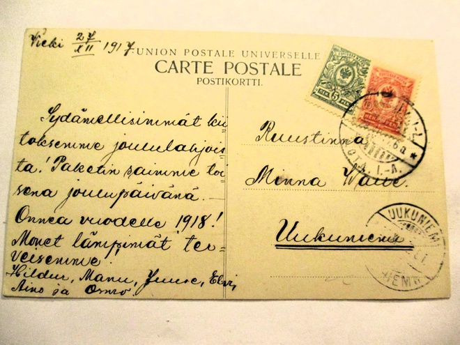 1917 Postilj. J-L ( Joensuu-Lieksa)  kortilla R