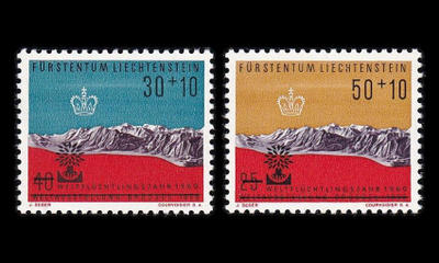 Liechtenstein 389-90 ** Maailman pakolaisvuosi (1960)