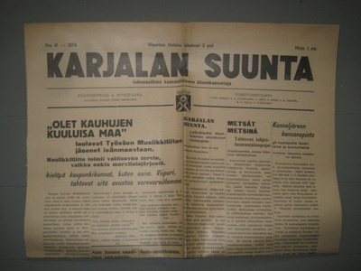 Sanomalehti :  Karjalan Suunta  2.10.1934