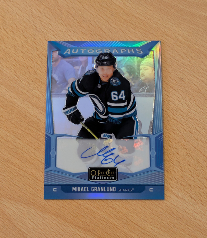 2024-25 OPC Platinum Mikael Granlund Blue Rainbow Auto