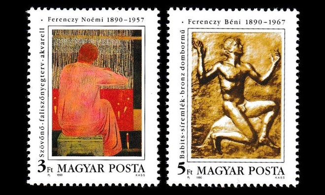 Unkari 4095-6 ** Taiteilijat Noémi ja Béni Ferenczy (1990)