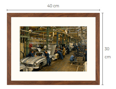 Uusi Mercedes-Benz 300 SL art print kehystetty 30 cm x 40 cm