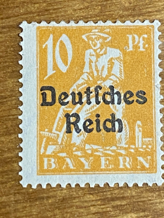 SAKSA REICH 1920 LISÄPAINAMA BAYERN MERKKI**