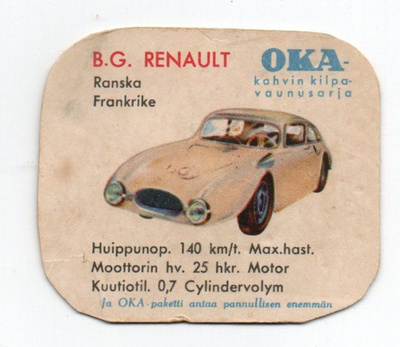 Kahvilappu OKA B.G. RENAULT