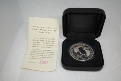 1997 Australian Kookaburra 1oz FINLAND hopeakolikko