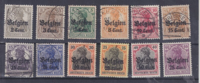 Saksa WW1 Saksan posti Belgiassa Mi 10-21