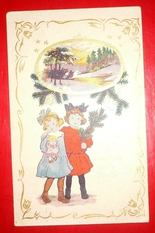 Tytöt juhlamekoissa menossa joulunviettoon   1928   (K8)