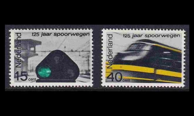 Alankomaat 824-5 ** Rautatiet 125v (1964)