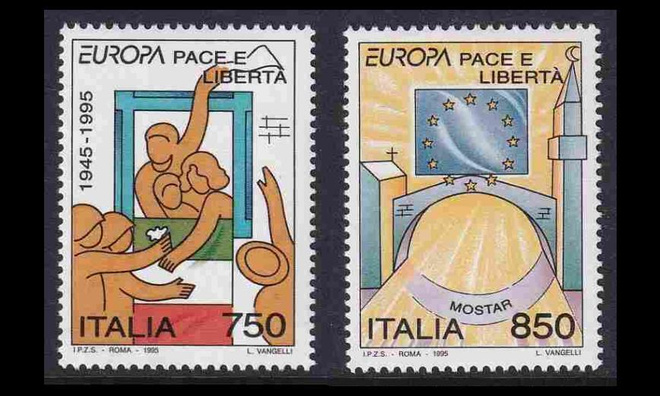 Italia 2383-4 ** Europa rauha ja vapaus (1995)