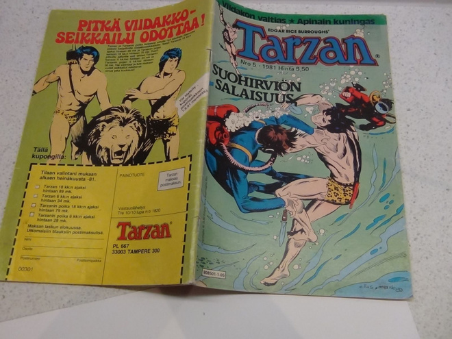 TARZAN 1981 N0: 5, SUOHIRVIÖN SALAISUUS,TAPPAVA VAARA