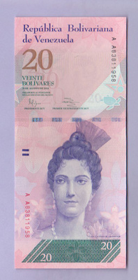 Venezuela 20 Bolivares v.2014 UNC P-91