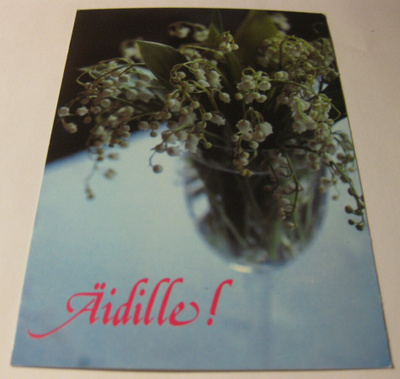 Äidille! Äitienpäiväkortti v. 1989, kulkematon