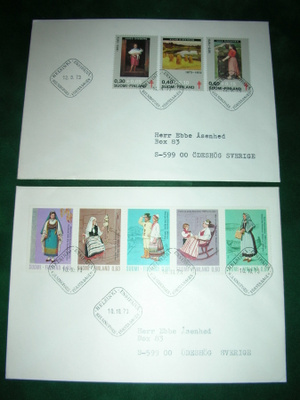 10 kpl ensipäiväkuoria 1973-1974