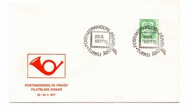 Turku; Postimerkkeilyn päivä ( erikoisleima 23.4.1977)