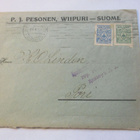1916 Viipuri P J Pesonen sens liikekuori + kuvalomake - pikkukuva 1