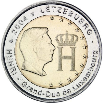 Luxemburg 2004 2 € Suurherttua Henri ja monogrammi UNC