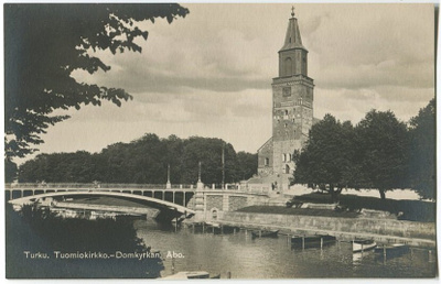 Turku Aurajoki ja Tuomiokirkko 1930-luku